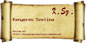 Kenyeres Szelina névjegykártya